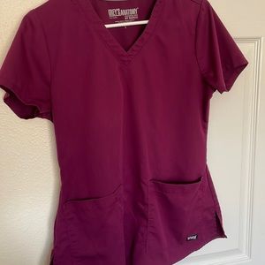 Small Greys Anatomy Maroon scrub top
